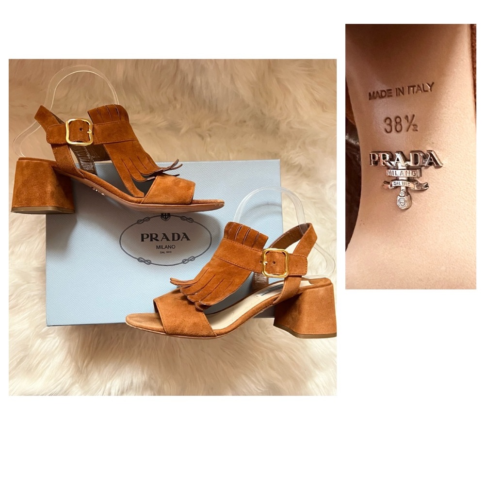 Prada Tan Suede Sandals